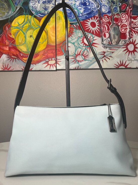 Coach Handbags - Coach Mercer East West Shoulder Bag 7406 Blue Twill Vintage Y2K